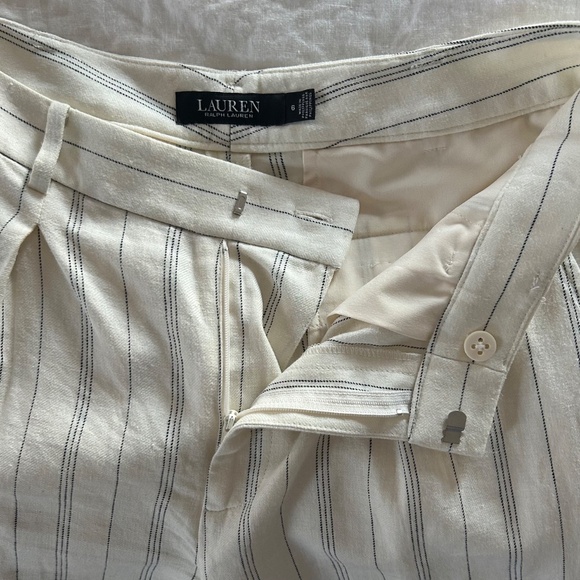 Lauren by Ralph Lauren Linen twill cropped wide leg trouser size 6 - Picture 6 of 10